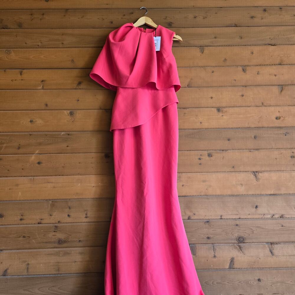 Safiyaa Dress Alambra Grenada Pink Heavy Crepe NWT US 6 Formal Maxi Gown Derby - Picture 2 of 10